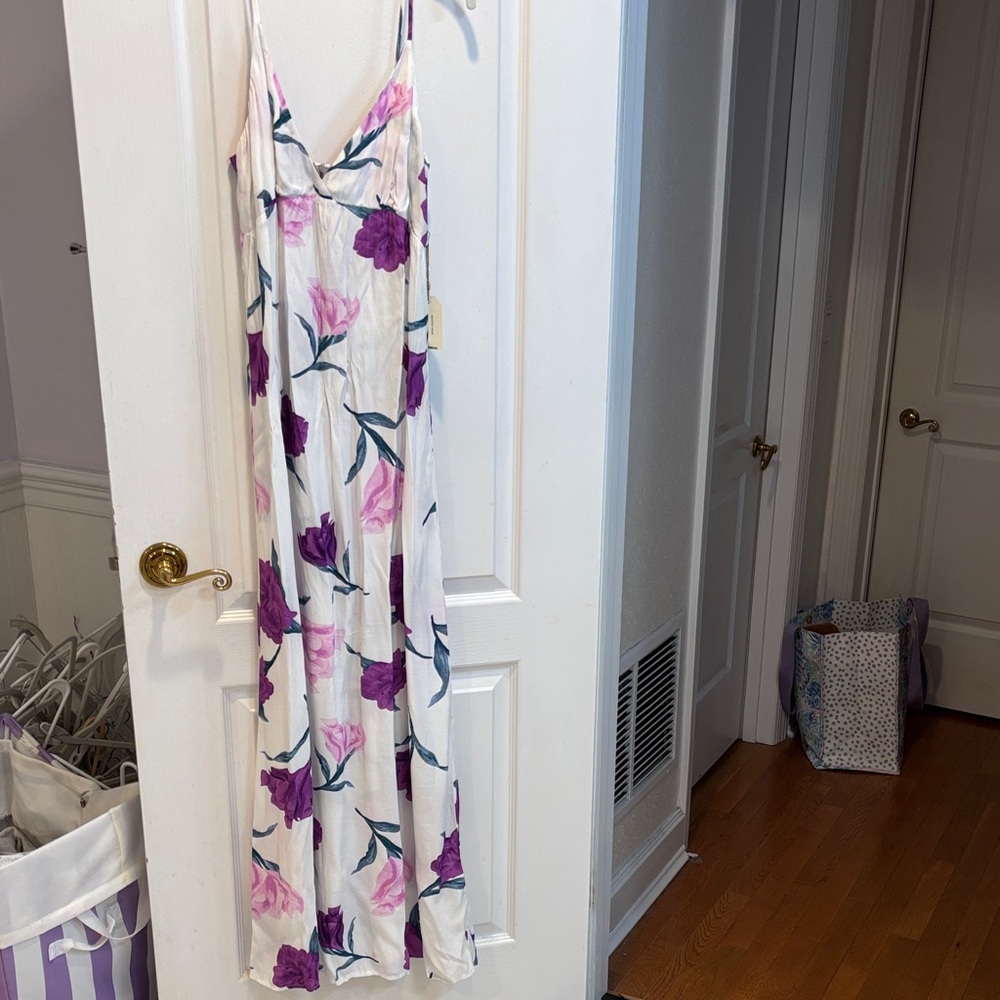 NWT Forever 21 Floral Maxi Dress - White and Purple